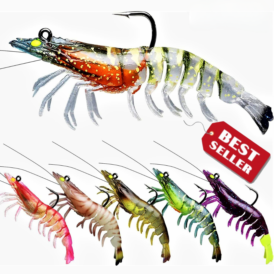 3 x Live Prawns weighted Shrimp Soft Plastic 90mm 9g Fishing Lures BREAM  Jigs