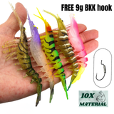 Soft Plastic Prawn- 5 Pack 100mm TPE tough