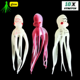 3 Packs TPE 6 inch 150mm 18g 10x Stretch Octopus Skirts Luminous