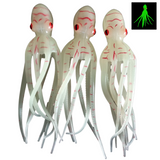 3 Packs TPE 6 inch 150mm 18g 10x Stretch Octopus Skirts Luminous