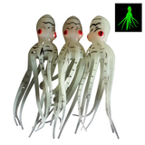 3 Packs TPE 6 inch 150mm 18g 10x Stretch Octopus Skirts Luminous