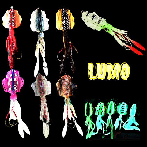 Rigged Soft Plastic Octo jigs. Scented. 60g 150mm