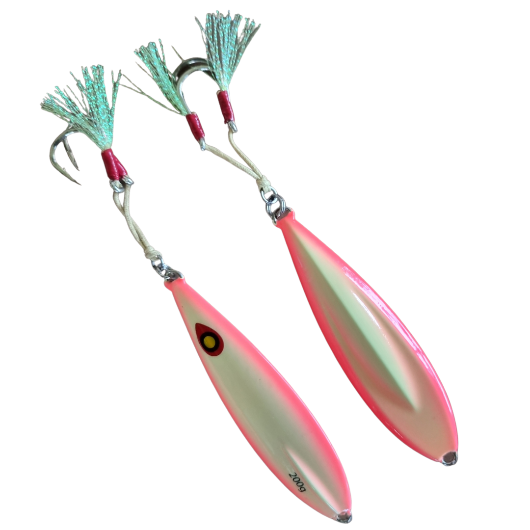 Slow Fall Bomber. Full Glow. 10881 Mustad. 250-350g – SLOW JIGS AUSTRALIA