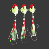 Baited Octo Jigs- Full Glow. 100g-400g 7/0 Circle Hooks.