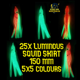 SJA LUMINOUS 6 inch - 150mm OCTOPUS SKIRTS. 5 AND 25 PACKS