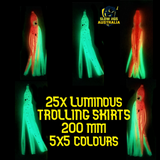 SJA LUMINOUS 8 inch - 200mm OCTOPUS SKIRT- 5 AND 25 PIECES