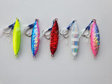 SJA Flat Fall Jigs Rigged 5 Pack of One Size, 40g - 350g.