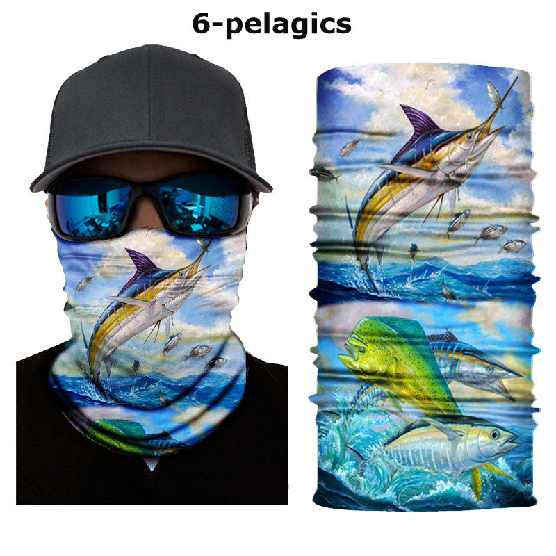 Neck Gaiter Face Mask Fishing Sun Headwear Protection Mahi Dolphin Fish  Skin
