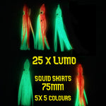 SJA LUMINOUS 2.6 inch - 65mm OCTOPUS SKIRT. 5/25 PACKS