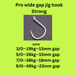 Wide Gap Pro Jig Hooks 20 Pack-- 3/0 - 9/0
