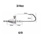 5 Pack Arrow Jig Heads .1/2oz-5/0,  3/4oz-6/0