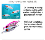 5 Pack Rigged Fatal Temptation Micro Jigs, 10g to 60g