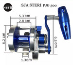 SJA STERI Slow Pitch Jigging Reel. 300R- 5.7:1 - 16kg Drag.  L/H and R/H