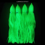 LUMINOUS LARGE HEAD. 12"- 300mm OCTOPUS SKIRTS 4/8/12 Packs-Green