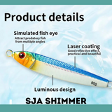 80g SHIMMER Slow pitch jigs- 3d laser fish scale foil Lumo- 4 pack.