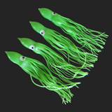 LUMINOUS LARGE HEAD. 12"- 300mm OCTOPUS SKIRTS 4/8/12 Packs-Green