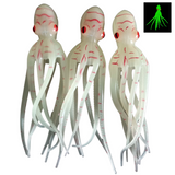 3 Packs 8 inch TPE 10x Stretch Octopus Skirts 200mm Luminous 38g